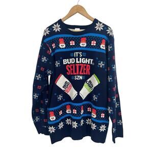Bud Light Seltzer Ugly Christmas Sweater Unisex XL